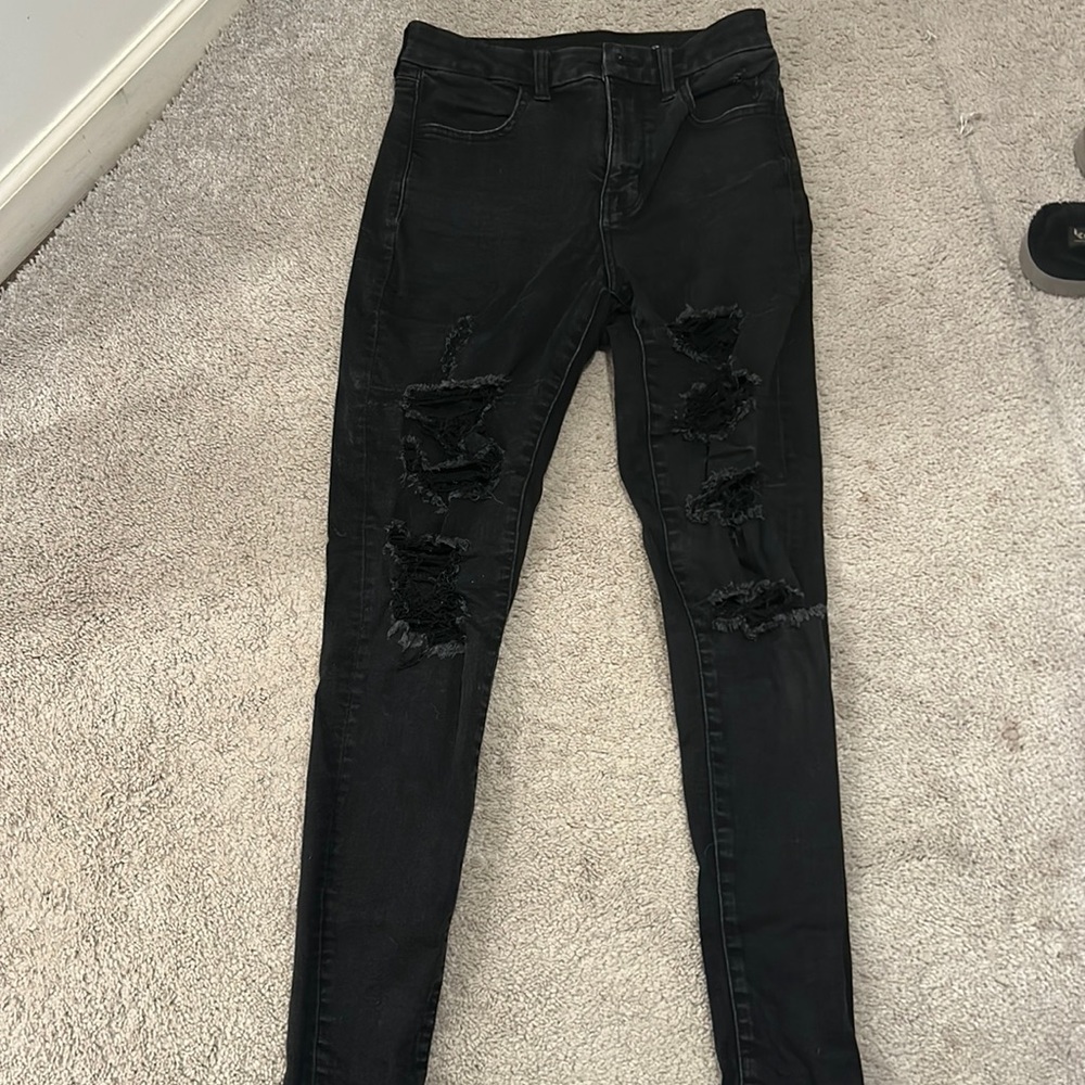 High waisted Black American Eagle Jeans
